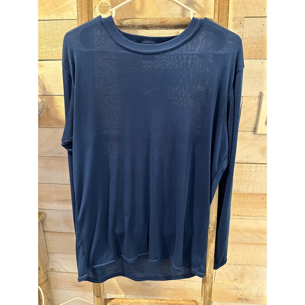 Patagonia Capilene Woman Large Blue Long Sleeve Base Layer Crew Neck Made in USA